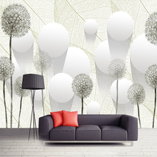 Custom Photo Wall Paper 3D Stereoscopic Dandelion Flower Circle Ball Living Room TV Background Mural Wallpaper Modern Home Decor 2024 - buy cheap