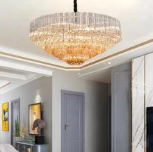 Luxury atmosphere duplex villa model room glass crystal lamps postmodern minimalist designer chandelier 2024 - buy cheap