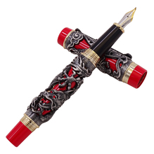 Jinhao-pluma de caligrafía de lujo, pluma estilográfica a de lujo, dragón, Fénix, irrompible, curvo, de talla completa, de Metal para la oficina de arte 2024 - compra barato