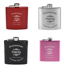 1pc Personalized Engraved 6oz Hip Flask Wedding Party Gift Customize Groomsman Bridesmaid present Favors Multi Color Choice 2024 - buy cheap