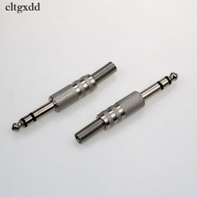 Cltgxdd plugue amplificador, 1-50 peças, 6.35mm/6.5mm, 3 polegadas, estéreo, 6.35/6.5, 3 pinos, microfone banhado, plugue, conector de áudio 2024 - compre barato
