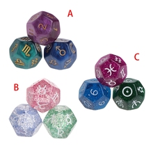 3pcs Multicolor 12 Sided Resin Dice Astrology Tarot Constellation Divination 2024 - buy cheap