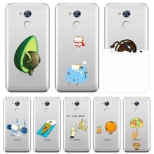 Capa traseira para huawei honor 4c 5c 6c 6a pro, capa engraçada abacate banana kawaii, de silicone macio para huawei honor 4x 5a 5x 6 6x 2024 - compre barato