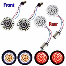 Motorcycle 2" Bullet Style 1157 LED Inserts Turn Signal Light Panel For Harley Sportster Softail Touring Dyna Street Glide 2024 - buy cheap