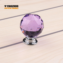30mm  Puxadores Kitchen Handles Modern Ball Purple Crystal Pull Handle Knob Drawer Cabinet Cupboard Furniture Hardware Door 2024 - buy cheap