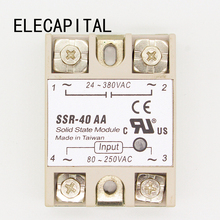 1 pcs SSR-40 AA AC-AC Metal Base Solid State Relay Moudle SSR-40AA 40A Output AC 24-380V Good Quality Wholesale Hot Sale Promot 2024 - buy cheap