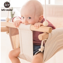 Canvas Baby Swing Chair Hanging Wood Children Kindergarten Toy Outside Indoor Small Basket Swinging Rocking Chair Baby Toy 2024 - buy cheap