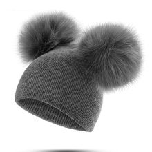 2021  New Children Hat Toddler Kids Baby Warm Winter Wool Hat Knit Beanie Fur Pom Pom Hat Baby Boys Girls Cap 1-3Y 2024 - buy cheap