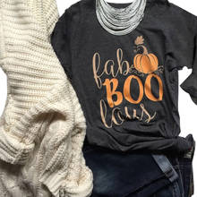 Хэллоуин вечерние тыквы баб Boo Lous футболка печати Crewneck летняя футболка с короткими рукавами Tumblr плюс Размеры Повседневное Для женщин Топ Футболка 2024 - купить недорого