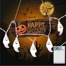 Halloween Ghost Led string lights 1M/2M/5M 40Leds Battery Operated fairy lamps Waterproof Christmas Party Garden Decoration 2024 - buy cheap