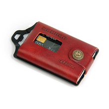Zeeker couro genuíno titular do cartão de crédito carteira minimalista metal carteira mini cartão carteira para homem 2024 - compre barato