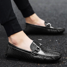 Men Shoes Loafers Vintage Genuine Leather Loafer For Men Slip On Moccasins Boat Flats Shoes Men's Handmade Loafers Driving Shoes 2024 - buy cheap