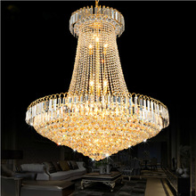 Candelabro de cristal dorado con luz LED de lujo, iluminación de techo, araña de cristal, lámpara de techo de cristal de 40, 60 y 80CM de diámetro 2024 - compra barato