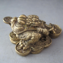 SUIRONG---712Christmas gifts Chinese feng shui money frog three -legged toad money pot copper statue 2024 - buy cheap