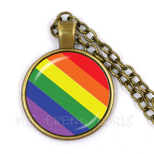 Gay Pride Parade Rainbow Necklace For Women Men Gay Lesbian Pride With Rainbow Love Wins LGBT Glass Dome Pendant Necklace Gift 2024 - buy cheap