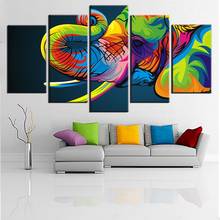 Multicolor Elephant Animal Oil Painting Canvas Prints Wall Art Pictures for Office Wall Decor Artwork Dining Room Poster Art 2024 - buy cheap