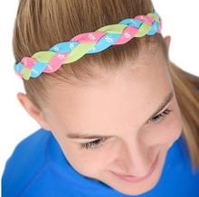 2017 New Softball Baseball Sports Braided Headbands Sweat Silicone Non Slip Scrunchy Girl Soccer Yoga Elastic Hair Bands 2024 - buy cheap