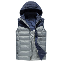 2019 Heated Vest Men Winter Reflective Sleeveless Jacket Male Warm Casual Coat Hooded Waistcoat Men's Cotton 2024 - compre barato