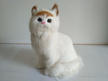 simulation white cat with yellow head model,polyethylene&furs 13x8x21cm cat handicraft,props,home decoration gift p0820 2024 - buy cheap