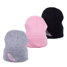 Winter Beanie Warm women new Rose Embroidery Turban Hats Knitted Snow Ski Knit Hat Knitting Crochet Beanies Cap accessory 2024 - buy cheap