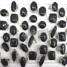 50 unids/lote de anillos grandes de Piedra de Arena azul Natural, anillos de piedra semipreciosa para hombres 2024 - compra barato