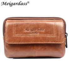 Мужская поясная сумка MEIGARDASS из натуральной кожи, винтажная поясная сумка для телефона, модная поясная сумка для путешествий, кошелек для монет 2024 - купить недорого