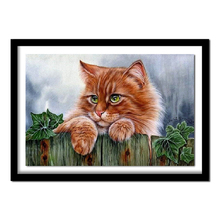 5D DIY Diamond Painting Cat Crystal Diamond Painting Cross Stitch Lovely Yellow Cat Animal Needlework Home Decorative BJ1016 2024 - buy cheap