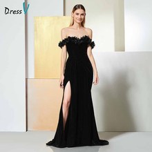 Dressv black evening dress off the shoulder sleeveless mermaid floor-length wedding party formal dress trumpet evening dresses 2024 - buy cheap