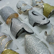 Lote de anillos de oro Unisex, 50 Uds. Completa de joyería, moda de plata fría, anillos de mezcla esmerilada LB303, Envío Gratis 2024 - compra barato