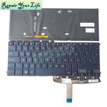 Backlight laptop keyboard UX490 Spanish for ASUS ZenBook 3 Deluxe UX490 UX490CA UX490UA Spain SP blue kb yellow keys SN2561BL2 2024 - buy cheap
