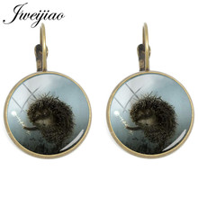 JWEIJIAO Vintage Hedgehog In The Fog Clip On Earrings Glass Cabochon Charm Ear Cuff Ear Clips Earring Dropshipping HF16 2024 - buy cheap