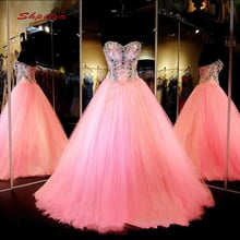 Vestidos de Quinceañera de lujo, vestido de baile con cristales de corazón, con cuentas, baile de graduación, de 16 años, 15 años 2024 - compra barato