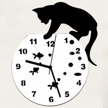 Aimecor настенные часы 31x26 см, непослушный кот, акриловые часы, настенные часы, современный дизайн, домашний декор, часы с наклейкой на стену, прямая поставка 2226 2024 - купить недорого