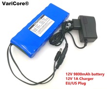 12 v 9.8ah 9800mah 18650 baterias recarregáveis 12 v bateria li-ion placa de proteção cctv monitor bateria + 12.6v 1a carregador 2024 - compre barato