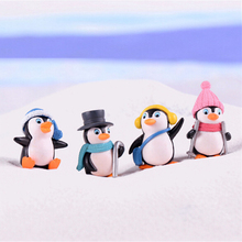 4 pçs diy artesanato mini pinguim inverno estatueta em miniatura figuras de natal para jardim de fadas gnomos musgo terrários decoração 2024 - compre barato