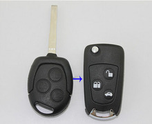 3 Buttons Blank Modified Flip Folding Remote Key Shell For Ford Focus FOB Case with logo 2024 - buy cheap