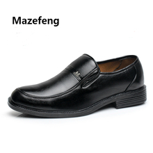 Mazefeng 2019 New Spring Leather Men Business Round Toe Shoes Male Office Shoes Moccasins Dress Shoes Man Footwear Slip-On 2024 - buy cheap