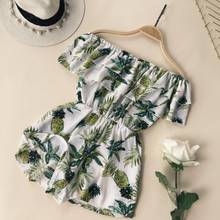 Summer Sexy Off The Shoulder Ruffles Playsuits Casual Loose Overalls With Pocket Floral Print Beach Jumpsuits Rompers Feminino 2024 - buy cheap