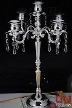 H50 см металлический хрустальный декоративный серебряный свадебный подсвечник с 5 ручками подсвечник 2026 2024 - купить недорого