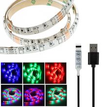 0.5/1/2M Waterproof DC 5V USB Cable RGB LED Strip light String 3528 SMD Decorative Ribbon lamp LED Tape For TV Background 2024 - buy cheap
