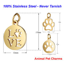 5pcs/lot 316L Stainless Steel Animal Paw Charms Dog Paw 100% Steel Diy Handmade Jewelry Finding supplies Cat Paw Pendant 2024 - buy cheap