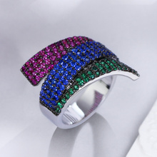 Colorful Montana Green Purple CZ Fashion Cocktail Party Rings Top Quality Cubic Zirconia Bright Attractive Jewelry Women Ring 2024 - buy cheap