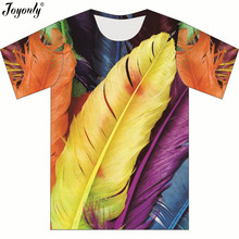 Joyonly 2018 verão meninos/meninas impressão colorida pena t camisa crianças 3d camiseta roupas menino legal casual camisetas topos 2024 - compre barato