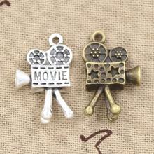 8pcs Charms Movie Play 25x15x5mm Antique charms,pendant fit,Vintage Tibetan Bronze Silver color,DIY For Bracelet Necklace 2024 - buy cheap