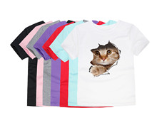 Children Summer Short Sleeve Cotton T Shirts Baby Cat T Shirts Animal T Shirts Boys Cartoon T Shirts Unicorn Tops for 1-14Years 2024 - buy cheap