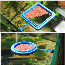Круглая квадратная Подвеска для аквариума, поднос для кормления рыб, круглая аквариумная плавающая кормушка для рыб с присоской 2024 - купить недорого