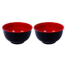 2pcs Melamine Black And Red Bowl Imitation Porcelain Rice Soup Bowls Tableware For Restaurant Home Supplies 2024 - buy cheap