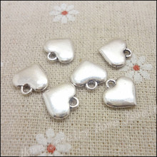 Colgante de corazón de amor Vintage, 100 Uds., plata antigua, apto para pulseras, collar, fabricación de joyas de Metal DIY 2024 - compra barato