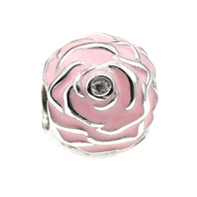 Pink Enamel Rose Charm 925 Sterling Silver Beads for Women Fit Original Pandora Bracelet Silver 925 Jewelry Valentine's Day 2024 - buy cheap