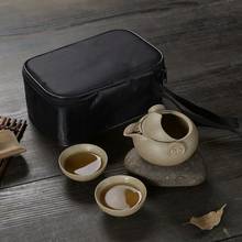 Creative Gift Portable Chinese Ceramic Pottery and Porcelain Travel Tea Set Kiln Pigmented Teapot Tea Cup with Bag 2024 - buy cheap